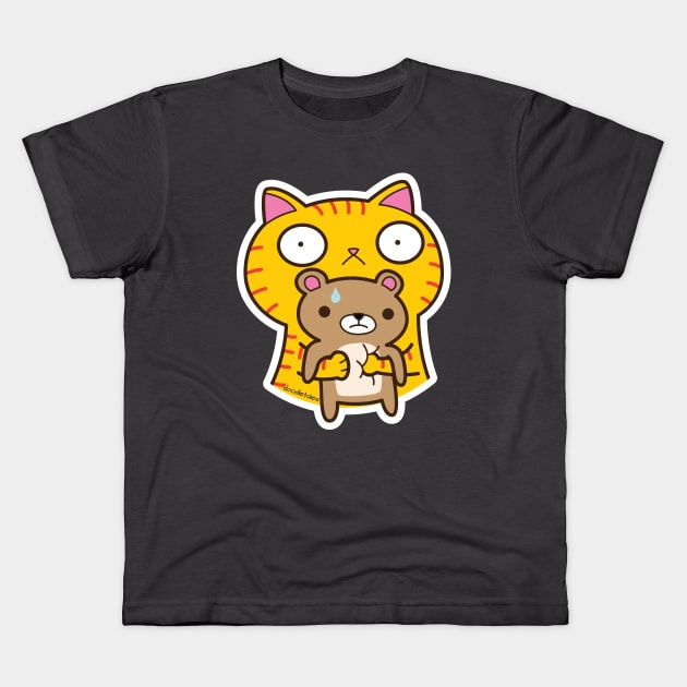 stress cat Kids T-Shirt by doodletales